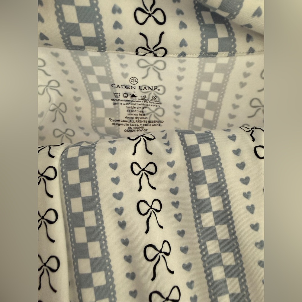 White and Blue Striped Pajama Set - Picture 2 of 2